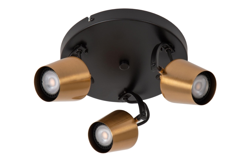 Lucide EMILE - Ceiling spotlight - Ø 23 cm - 3xGU10 - Matt Gold / Brass